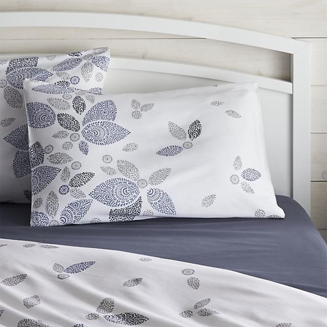 Henna Leaf Blue Standard Pillow Sham