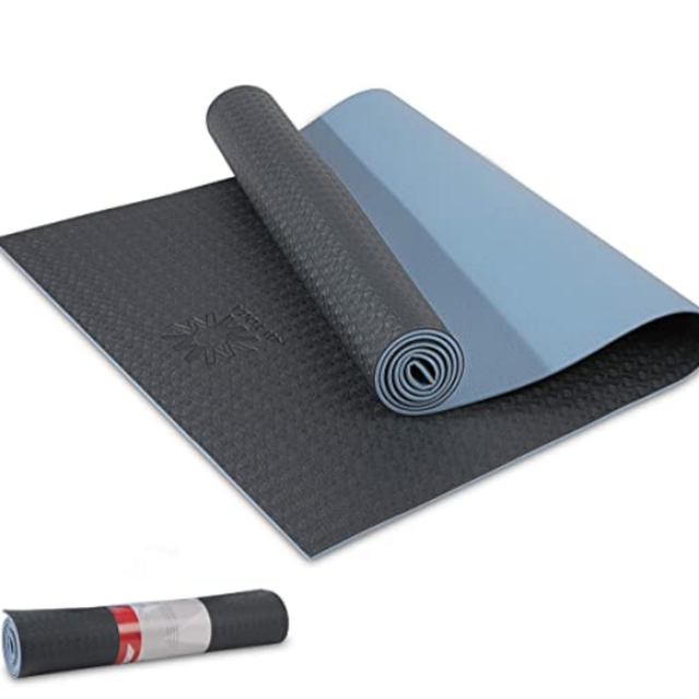 Blue gray + navy blue PIDO Yoga Mat Eco Friendly