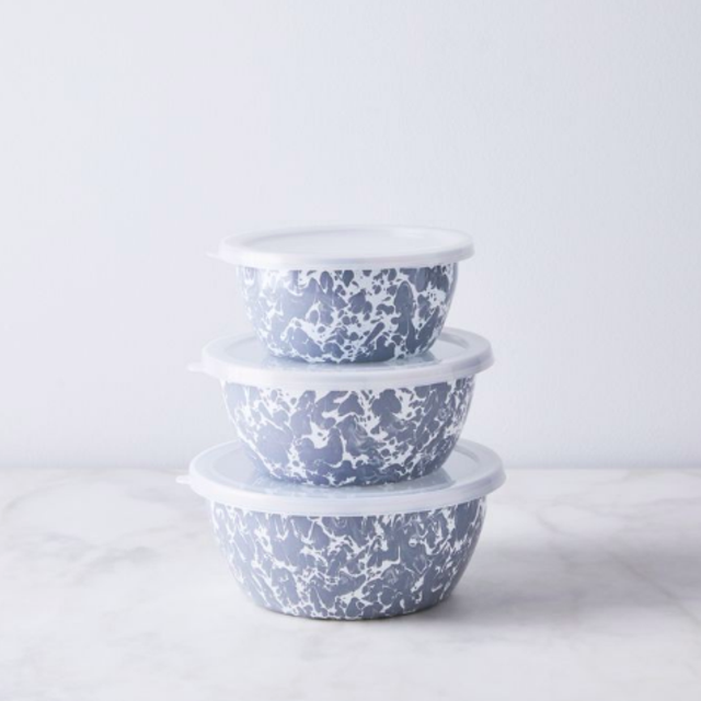 Enamel Nesting Bowls (Small trio in Grey)