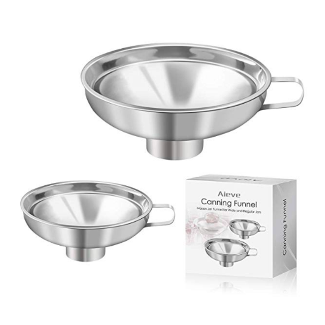 AIEVE Set of 2 Stainless Steel Canning Funnels