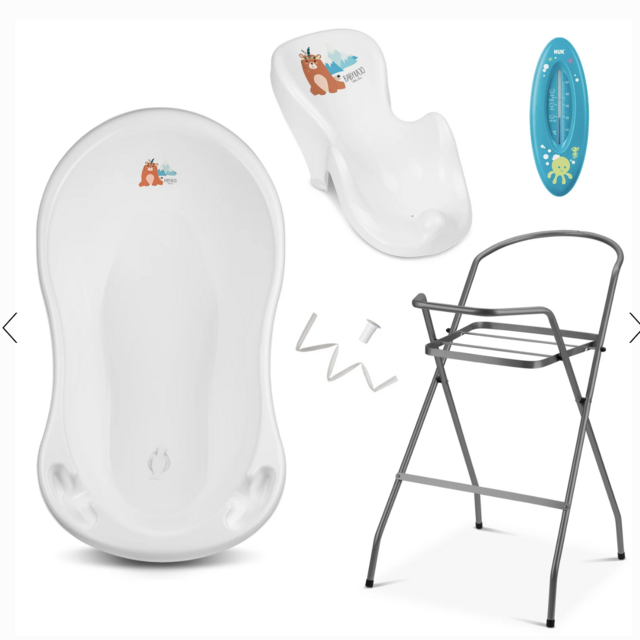 Baby Bathtub with Newborn Insert, Therm., & Stand
