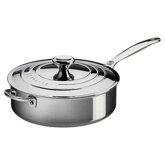 Le Creuset® 4.5 qt. Tri-Ply Stainless Steel Covered Sauté Pan with Helper Handle