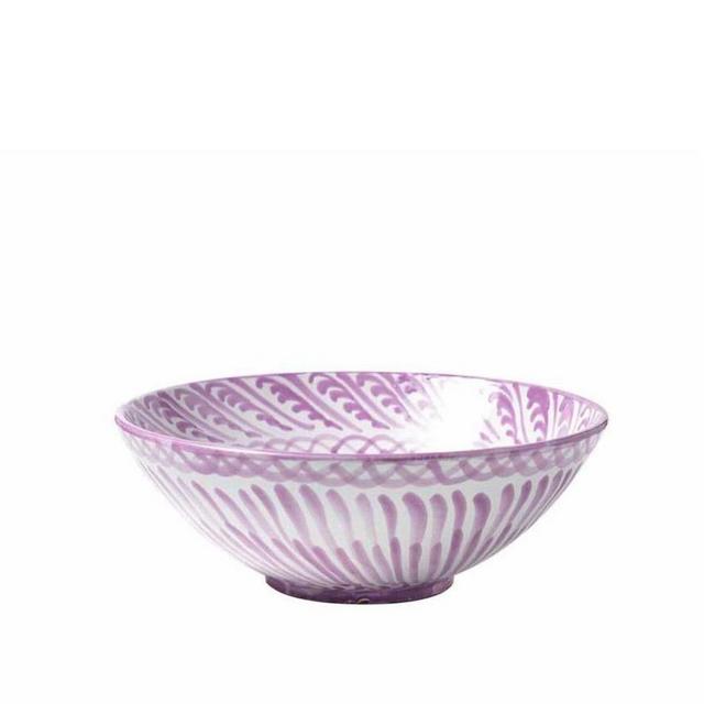 Casa Lila Large Bowl with Hand-painted Designs