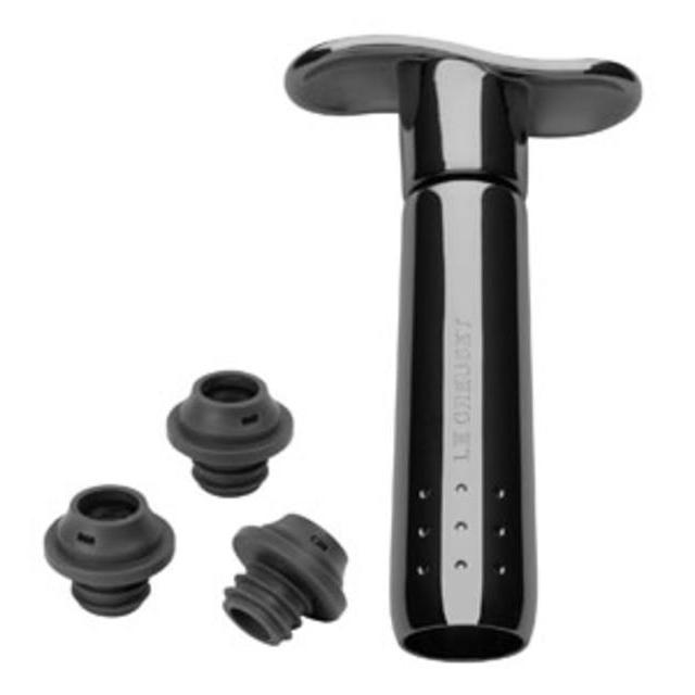 Le Creuset Metal Wine Pump with 3 Stoppers