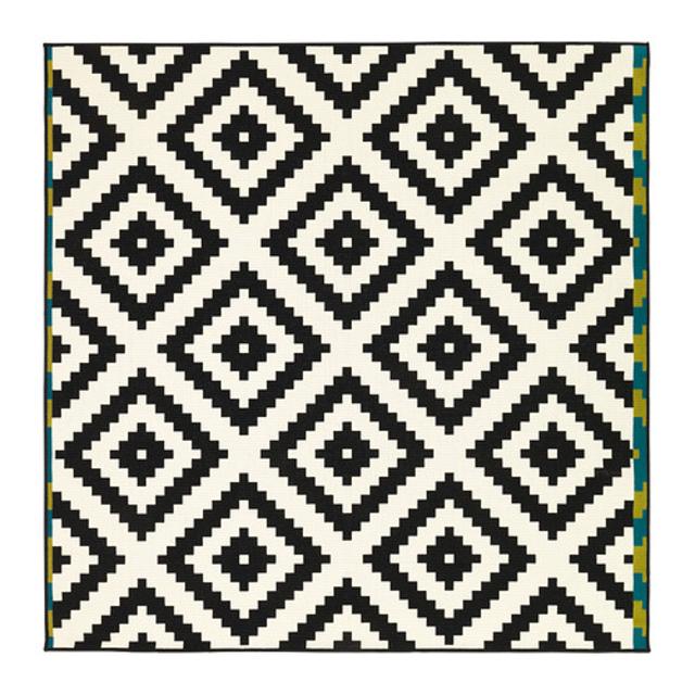 LAPPLJUNG RUTA				Rug, low pile, white, black