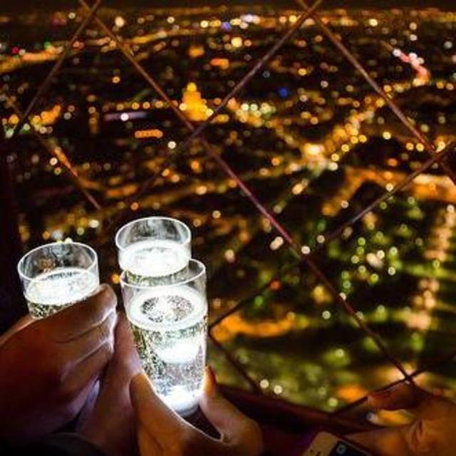 Champagne at the top of the Eiffel Tower
