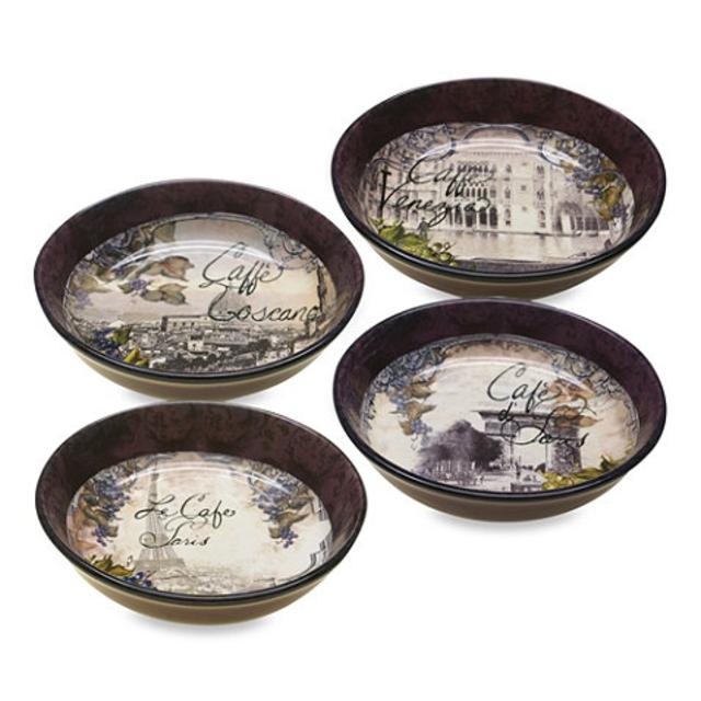 Certified International Bistro Individual 9-Inch Pasta Bowls (Set of 4)Certified International