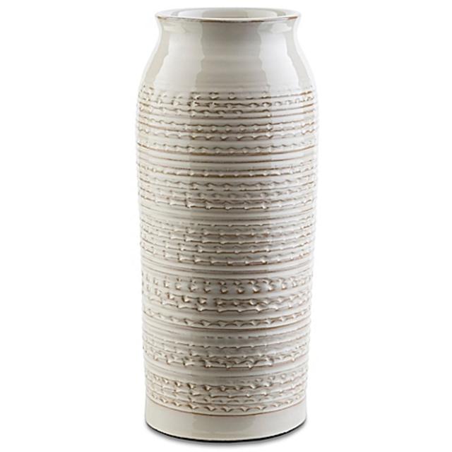 Surya Yaraka Small Ceramic Table Vase in Beige