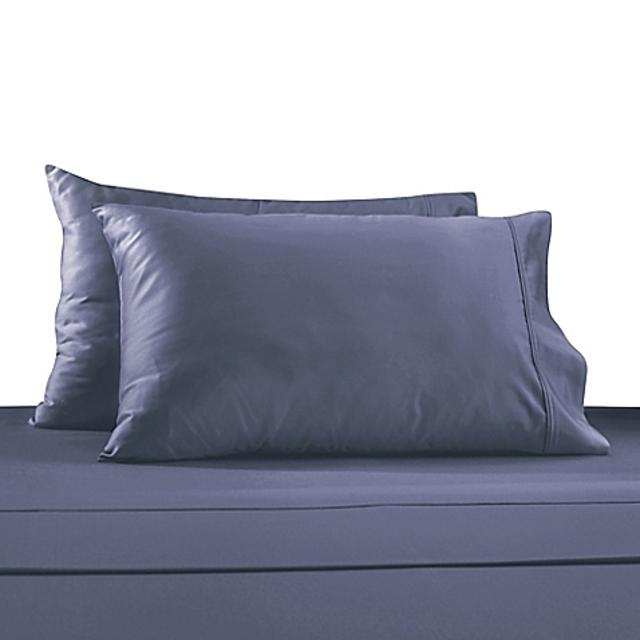 330-Thread Count 100% Cotton Sateen Queen Sheet Set in Blue