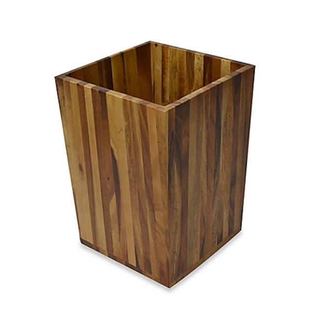 Flare Acacia Wastebasket