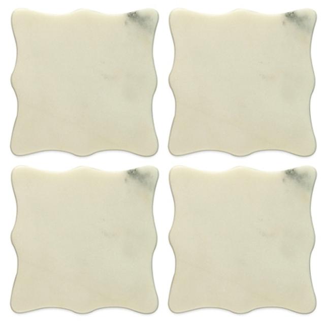 Thirstystone® Marble Shield Coaster in White