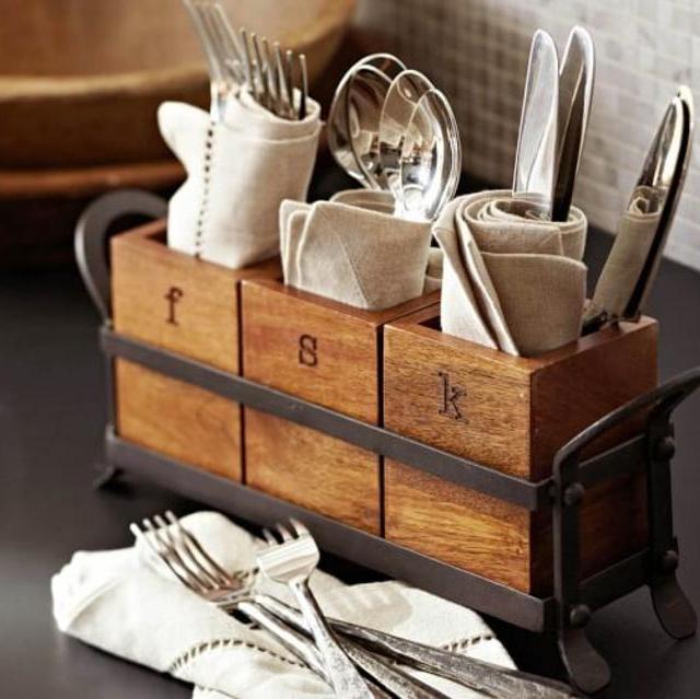 Vintage Blacksmith Flatware Caddy