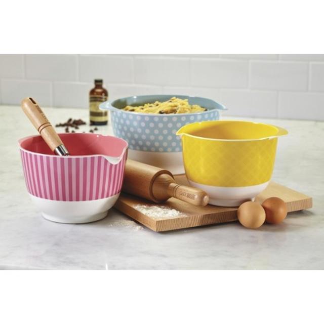 Cake Boss Countertop Accessories 3-Piece Melamine Mixing Bowl Set