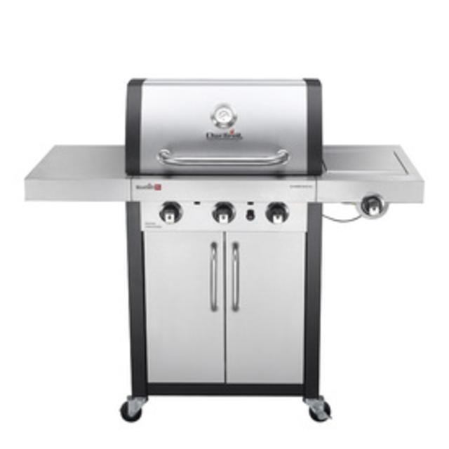 Char-Broil Commercial Tru-Infrared Stainless/Black 3-Burner (25,500-BTU) Liquid Propane Gas Grill with Side Burner