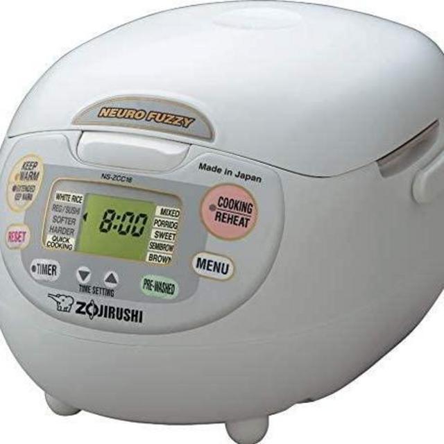 Zojirushi NS-ZCC18 10-Cup Neuro Fuzzy Rice Cooker, 1.8-Liters, Premium White