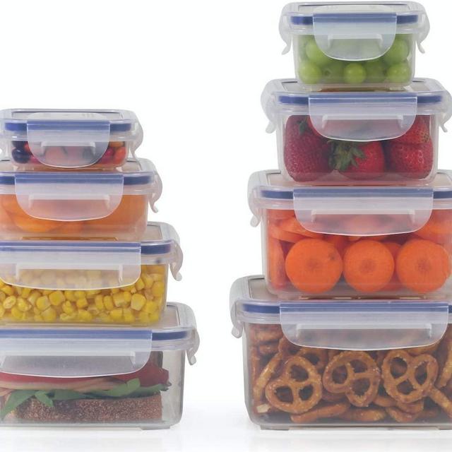 8 Clear Food Storage Containers Set, Microwave and Freezer Safe, Little Big Box, by Popit!
