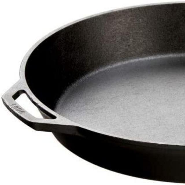 Lodge Seasoned Cast Iron Skillet with 2 Loop Handles - 17 Inch Ergonomic Frying Pan
