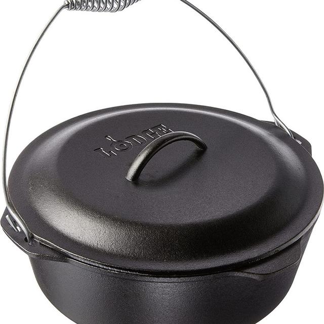 Lodge L12DO3 Cast Iron Dutch Oven with Iron Cover, Pre-Seasoned, 9-Quart