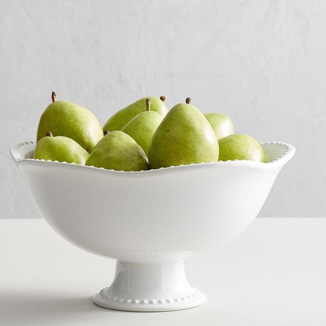 Emma Beaded Stoneware Footed Serving Bowl