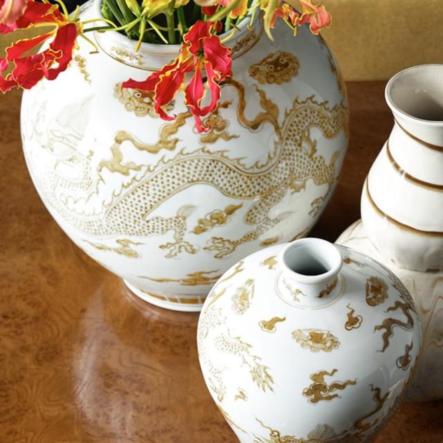 Dragon Ceramic Vessel, Sepia, Large