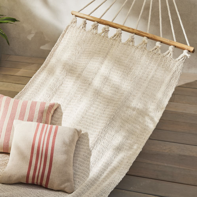 Hammock for reading books on our front porch