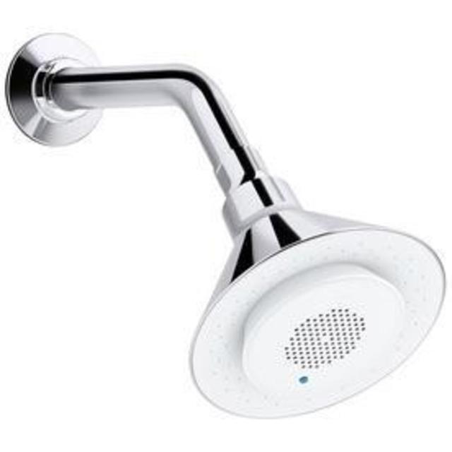 Moxie Showerhead and Wireless Speaker, Silver