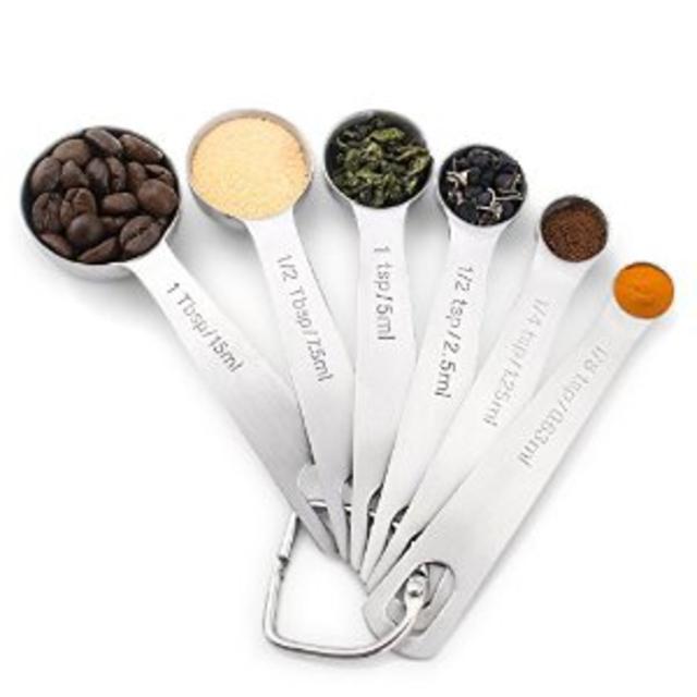 Stainless Steel Measuring Spoons, Set of 6