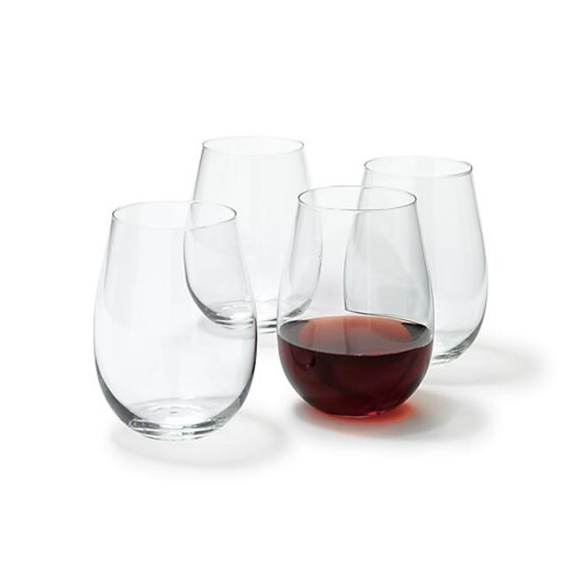 set of 8 true stemless wine glasses