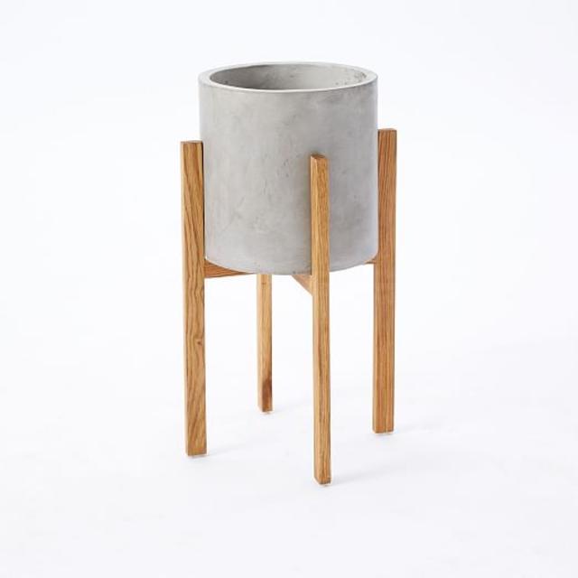Modern Wood Leg Standing Planter