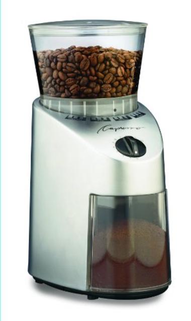 Capresso 560 Infinity Conical Burr Grinder, Brushed Silver