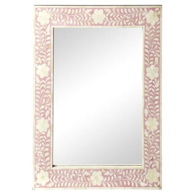 Bone Mirror, Pink/Ivory