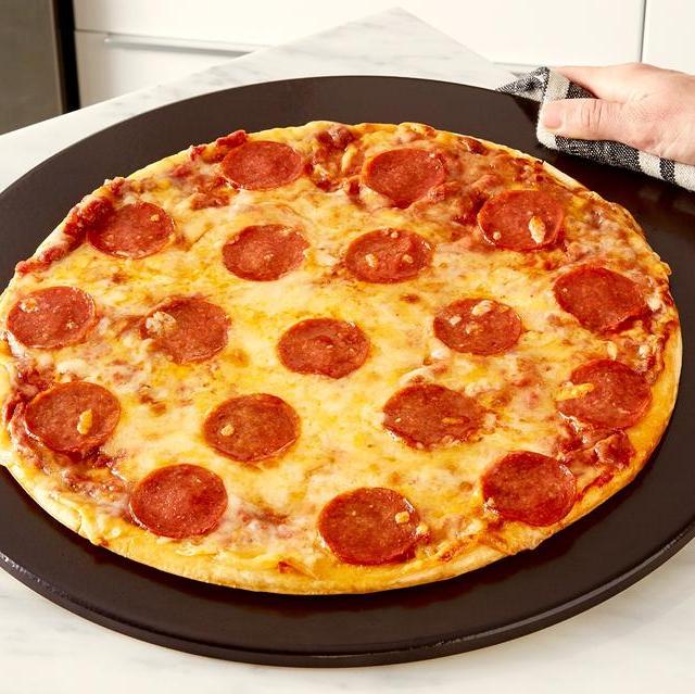 Heritage, 15 inch Black Ceramic Pizza Stone - Professional Grade Baking Stones for Oven, Grill, BBQ- Non Stain- with Pizza Cutter