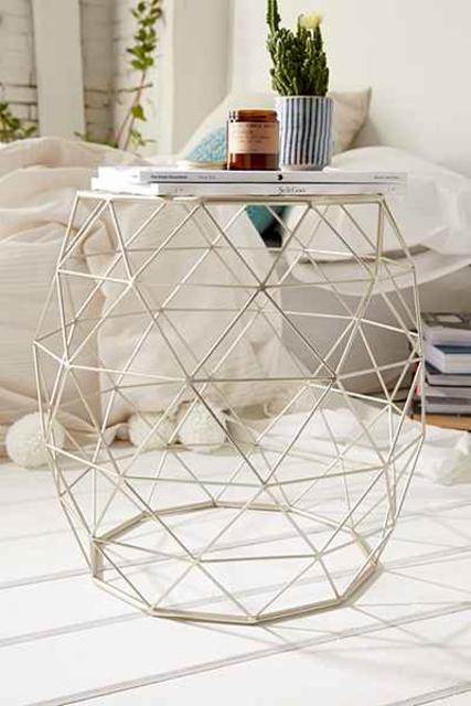 Geometric Metal Side Table
