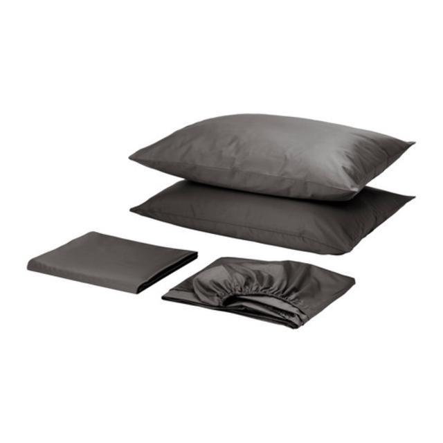 IKEA - GÄSPA  Sheet set, dark gray