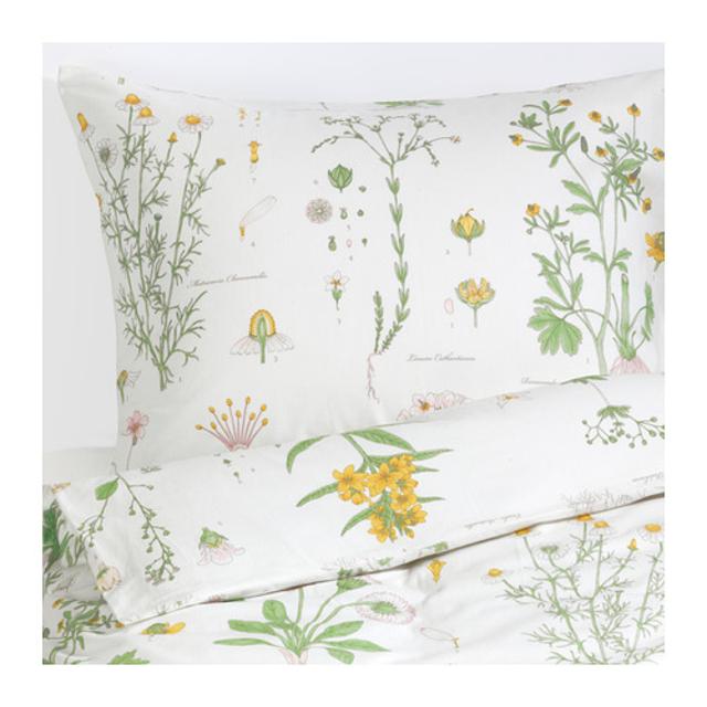 STRANDKRYPA Duvet cover and pillowcase(s), floral patterned, white