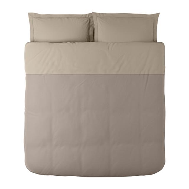 MALOU Duvet cover and pillowsham(s), light brown