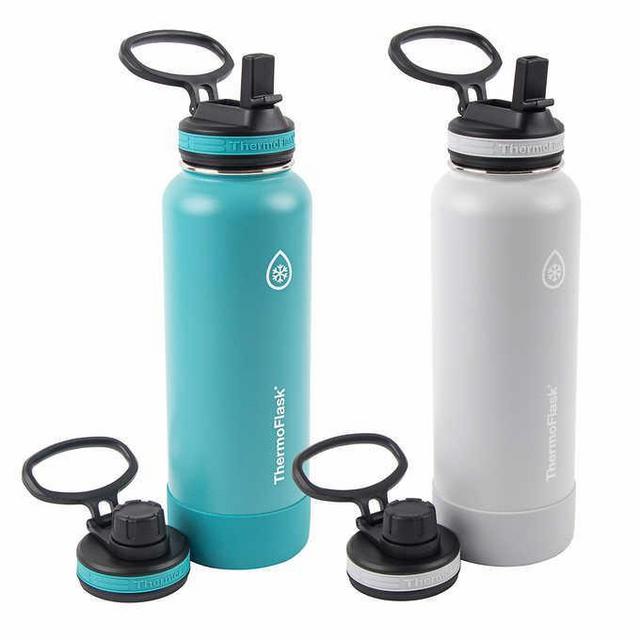 ThermoFlask Stainless Steel 40oz Straw/Spout Lid, 2-pack