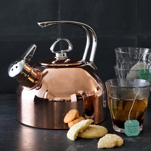 Chantal Copper Whistling Tea Kettle, Copper
