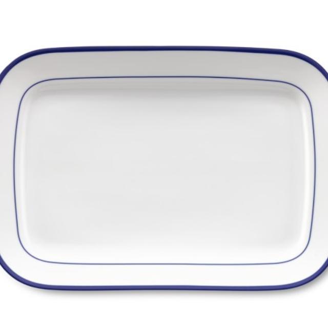 Brasserie Blue-Banded Porcelain Rectangular Platter