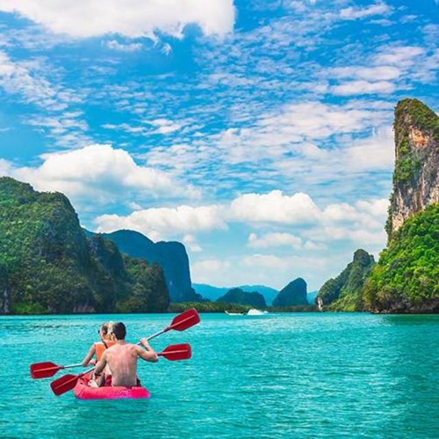 Kayaking on our honeymoon!