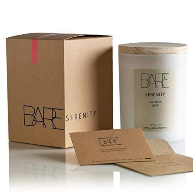 Bare Kollections - Soy Candles, 11 oz. (Serenity) Hand Poured in USA | Long Lasting Candle | Luxury Candle | Birthday Gift Ideas | Women Gifts