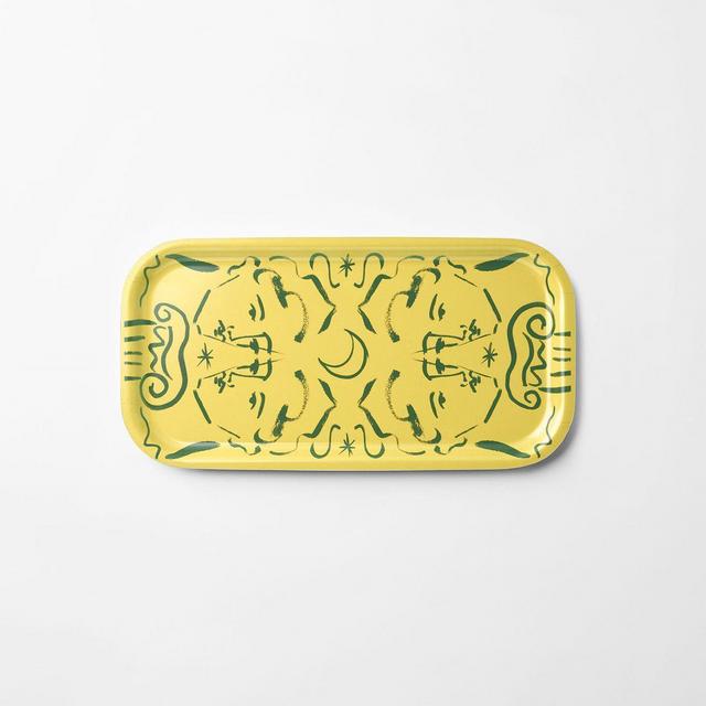 Tray Endymion Length 43 cm Width 22 cm, Birch Veneer, Rectangle, Yellow