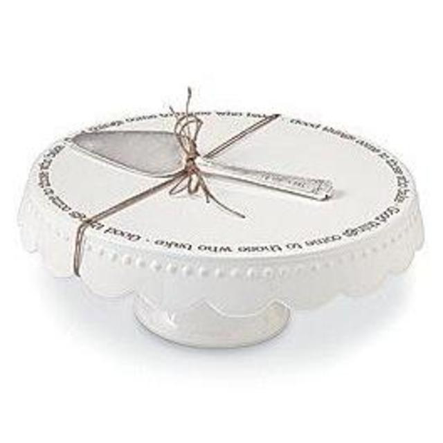 Mud Pie Good Things Pedestal Cake Plate Set