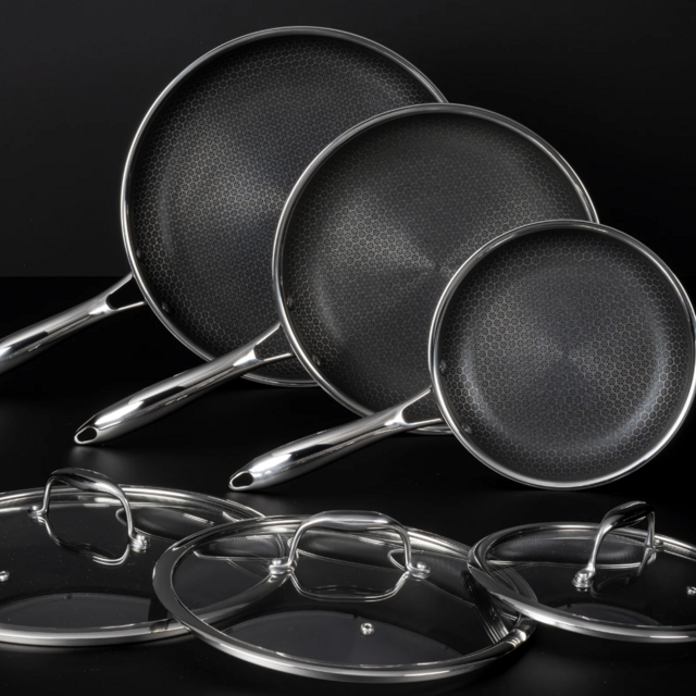 6pc HexClad Hybrid Cookware Set w/ Lids