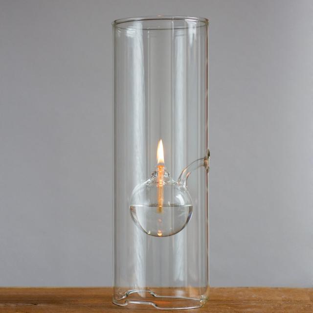 Hand-Blown Glass Oil Lamp - 15"