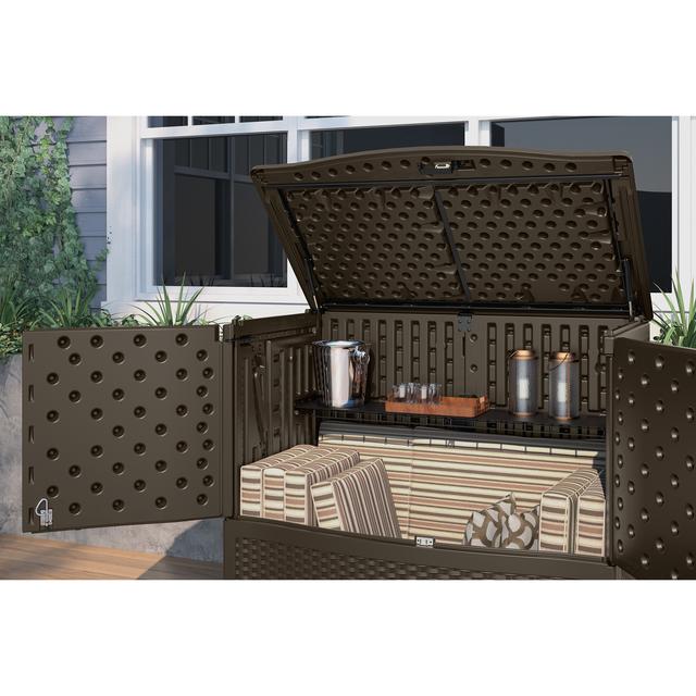 Suncast 195 gal. Outdoor Patio Double Door Vertical Storage Resin Deck Box by Suncast