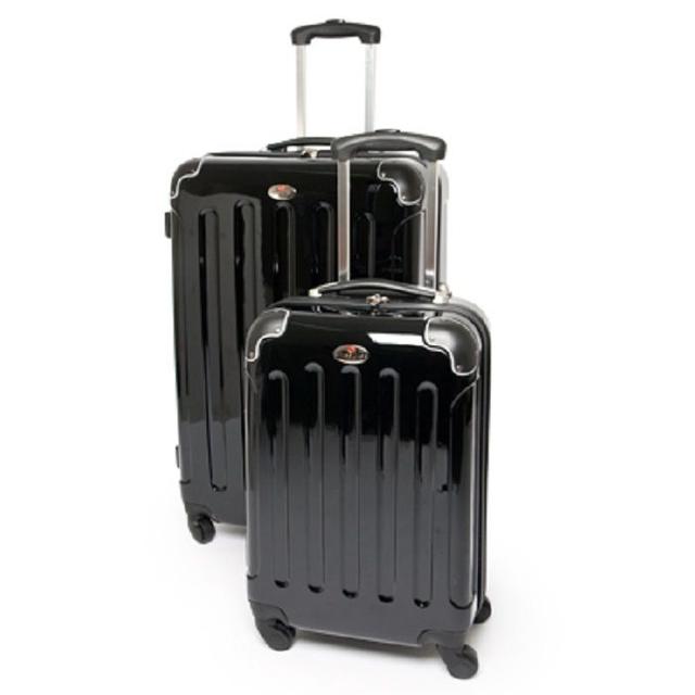 Details about SWISS CASE 2 PIECE 28" BLACK HARDSIDE ROLLING SPINNER LUGGAGE SET w/CARRY ON NEW