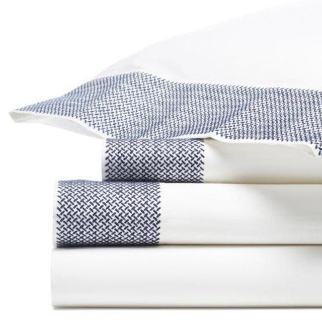 Basket-Stitch Sheet Set, Navy