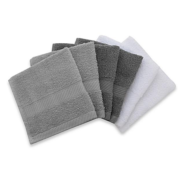 Lasting Color™ 6-Piece Washcloth Set in Grey