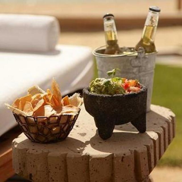 Poolside Chips, Salsa, Guac, & Beer
